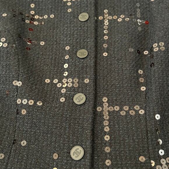NWT Chanel Black Sequin Blazer Jacket Skirt Suit Set FR 42 US 10 02A MSRP $4340 - Picture 2 of 16